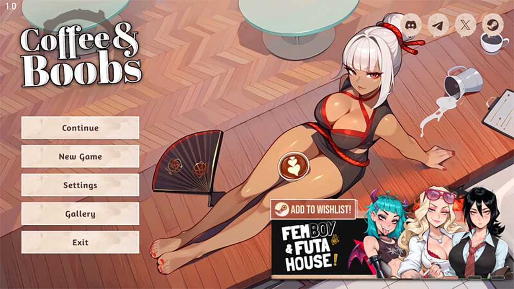 【仅PC/亚洲风SLG/动态/后宫/互动】咖啡与欧派（Coffee & Boobs）V1.0 官方中文版[1.40G/百度]-乃酱社 · 游戏站